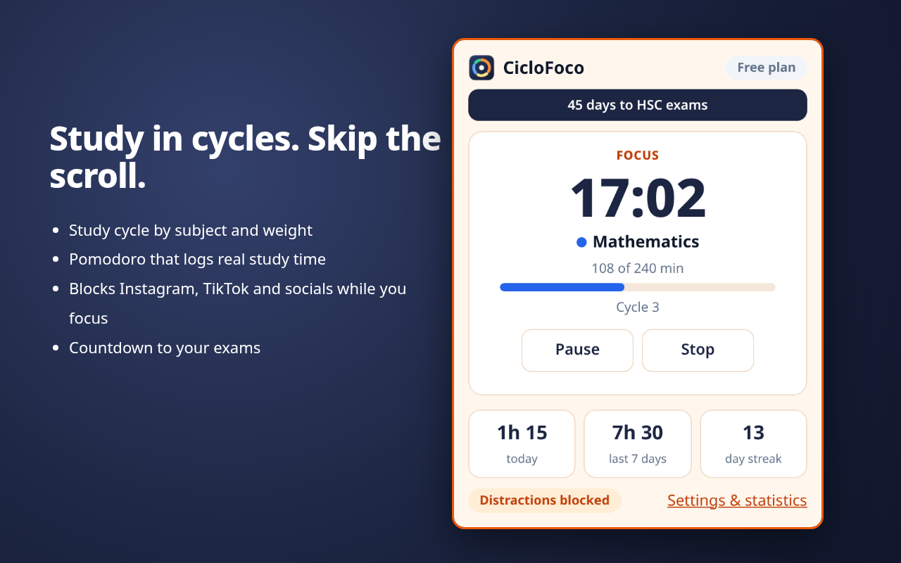 CicloFoco screenshot