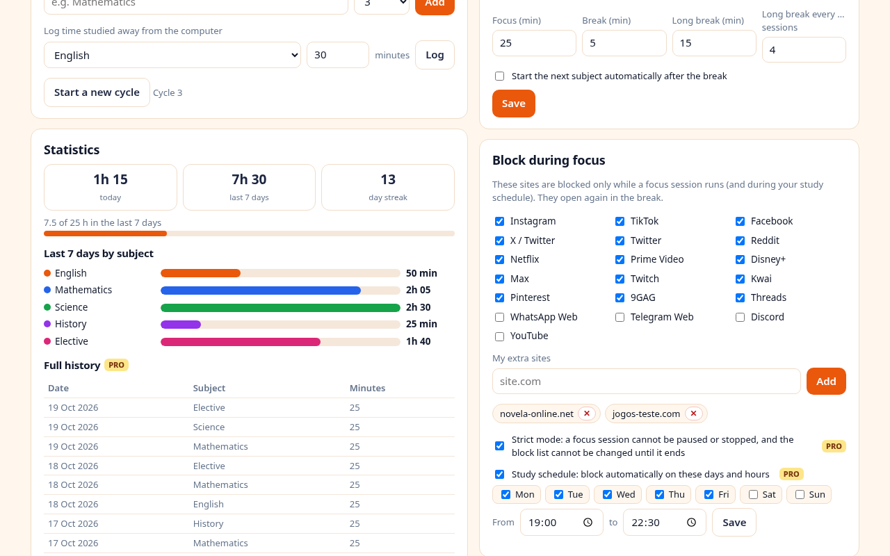 CicloFoco screenshot