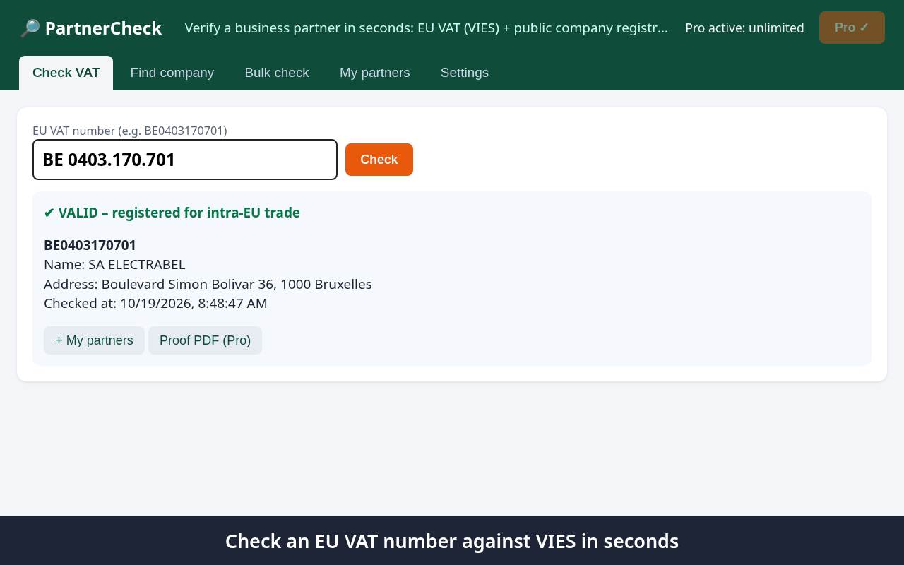 PartnerCheck screenshot