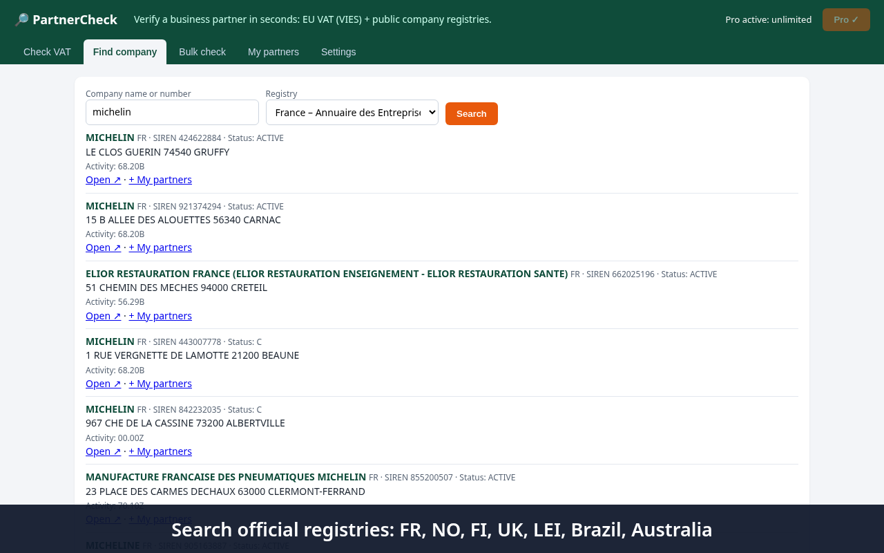PartnerCheck screenshot