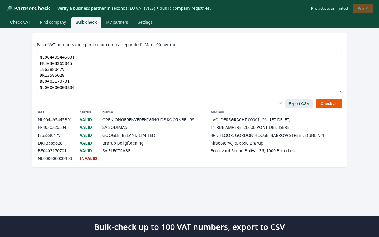 PartnerCheck screenshot