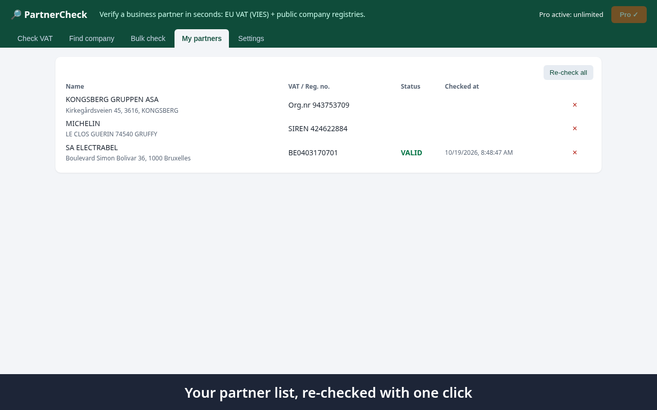 PartnerCheck screenshot