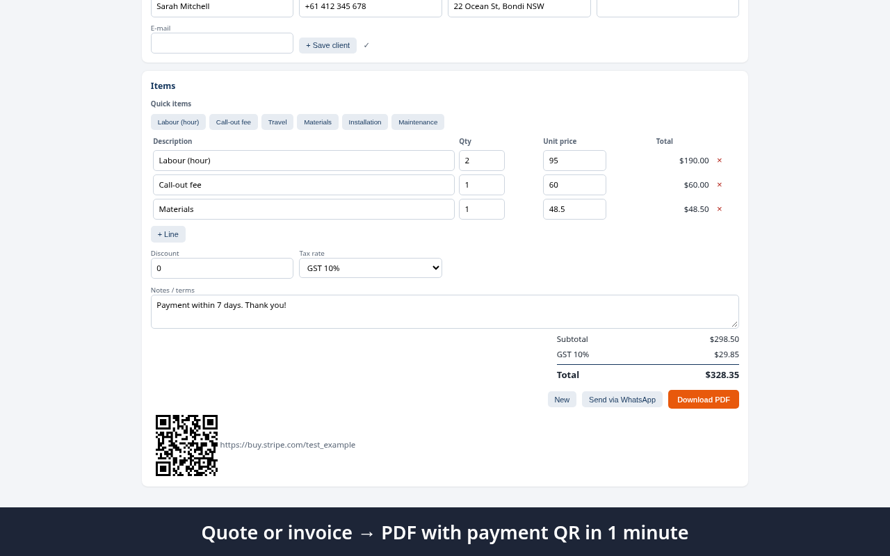 QuoteQR screenshot