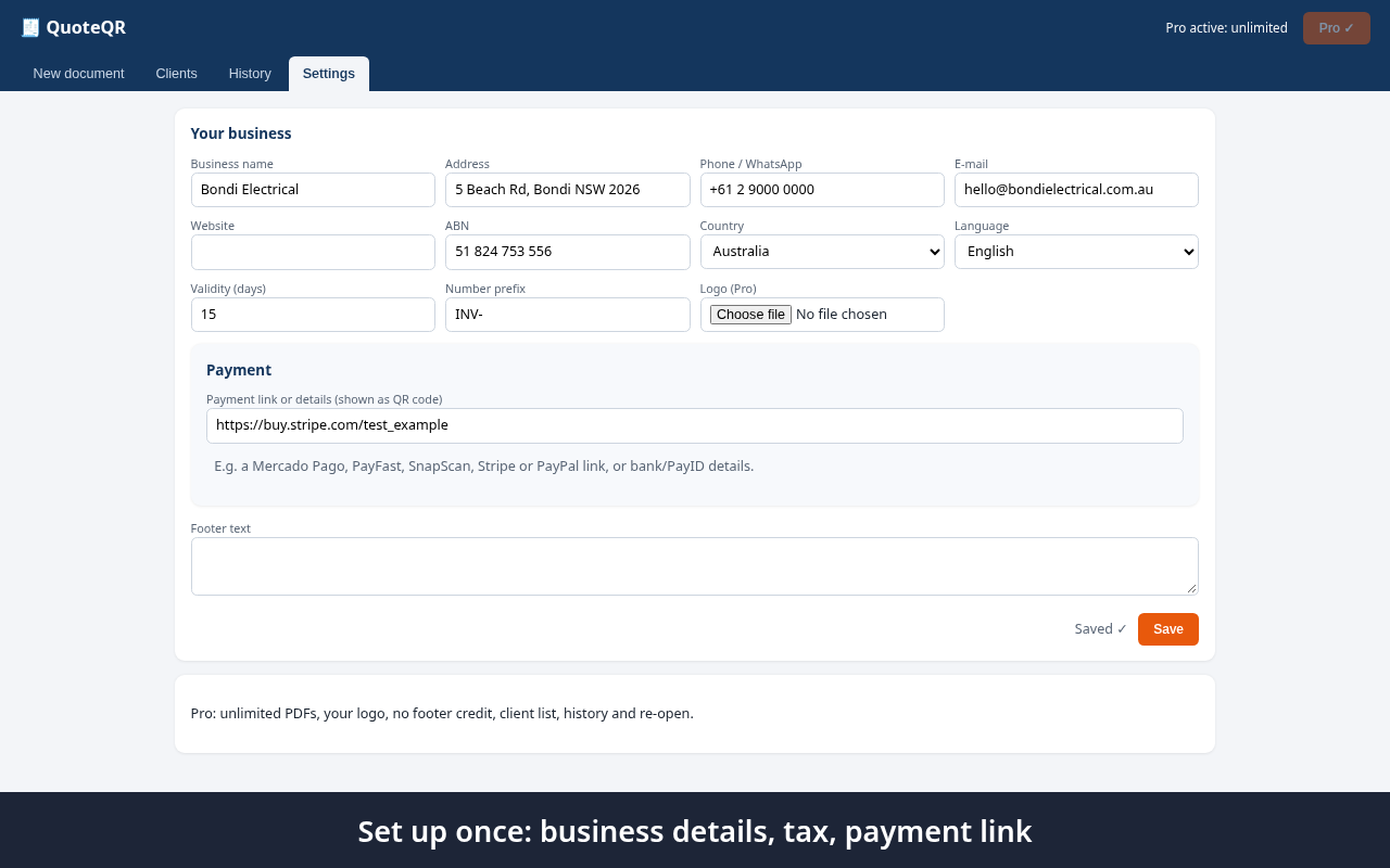 QuoteQR screenshot
