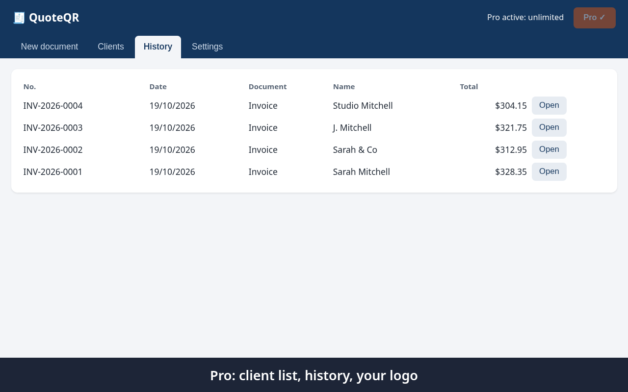 QuoteQR screenshot